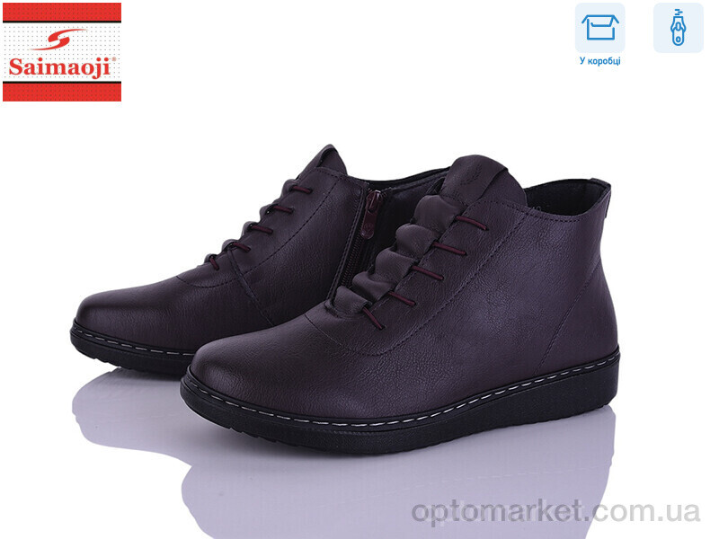 Купить Черевики жіночі K01-10 Saimaoji бордовий, фото 1