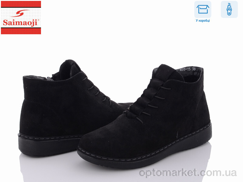 Купить Черевики жіночі K01-15 Saimaoji чорний, фото 1