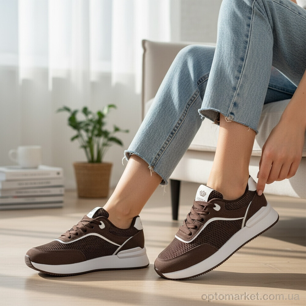 Купить Кросівки жіночі K553-1 Loretta коричневий, фото 2