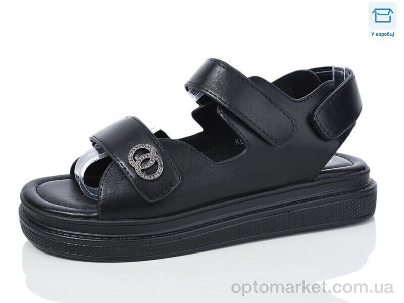 Купить Босоніжки жіночі K63-1 Golden beach чорний, фото 1