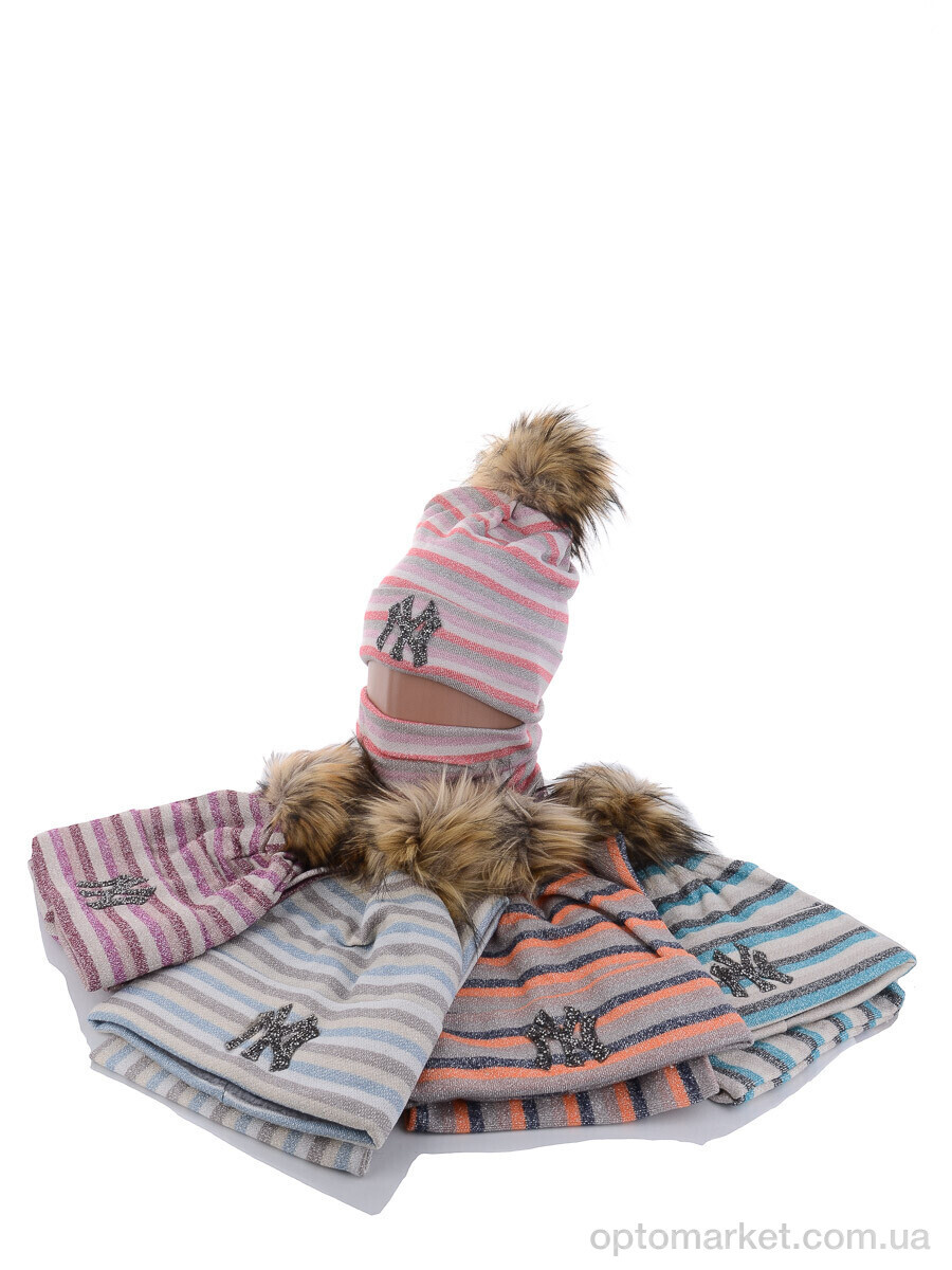 Купить Шапка жіночі KA319 комплект mix фліс N.w Yorker мікс, фото 2