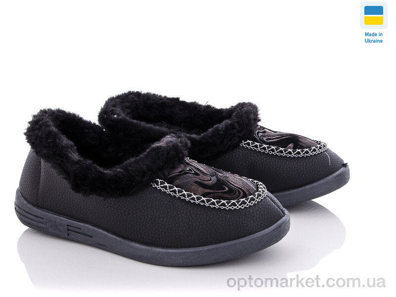 Купить Капці жіночі Каховка Укр со вставкой черн 9 Kachovka чорний, фото 1