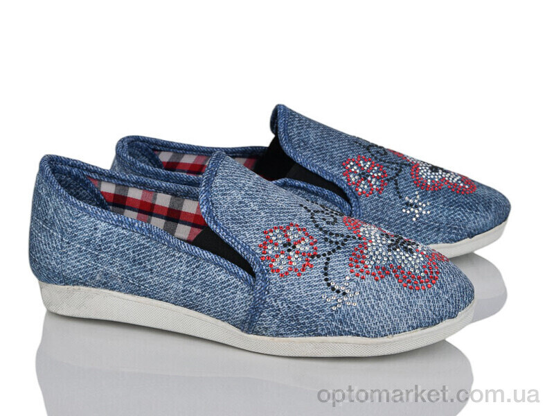 Купить Сліпони дитячі Кеди джинс квітка блакитний Selena блакитний, фото 1