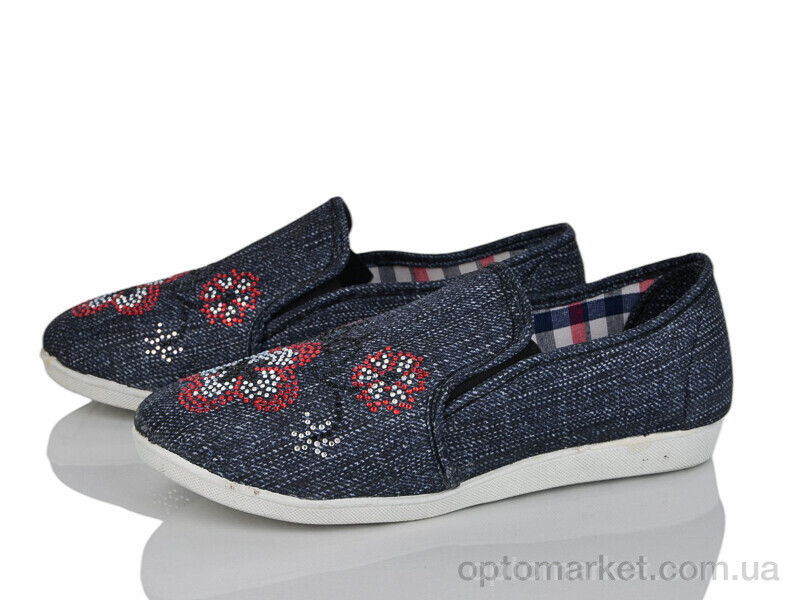 Купить Сліпони дитячі Кеди квітка синій Selena синій, фото 1