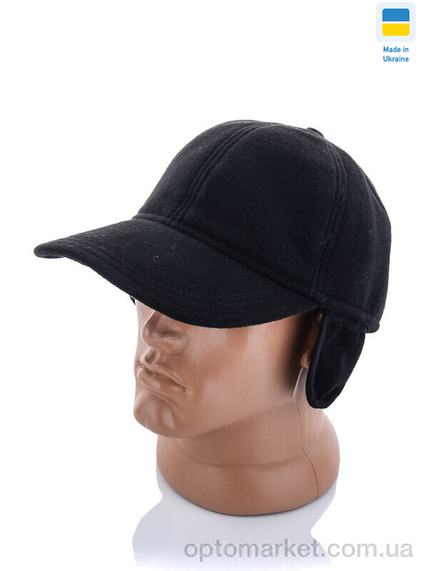 Купить Кепка чоловічі Кепка кашемірова з вухами чорна Lider чорний, фото 1