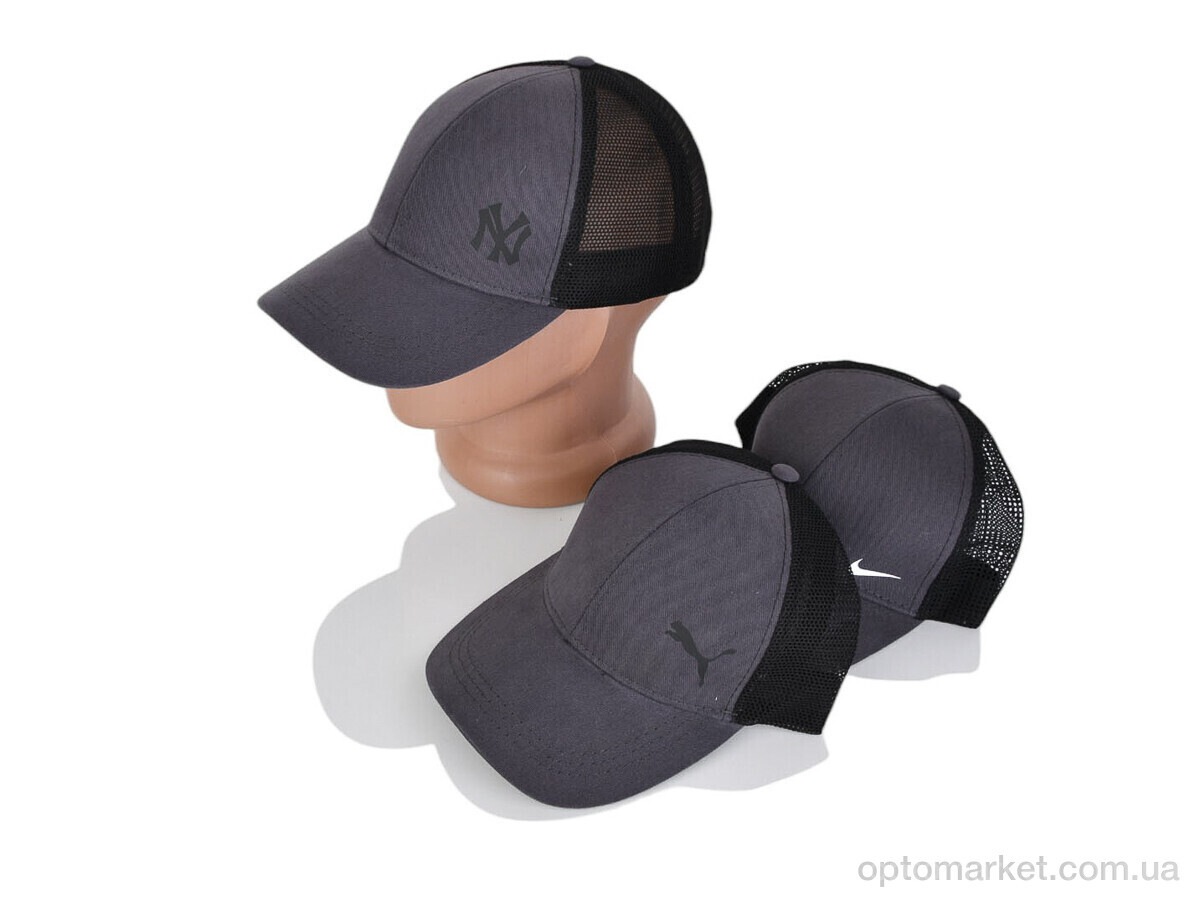 Купить Кепка чоловічі Кепка з накаткою котон з сіткою сірий mix STARK мікс, фото 2