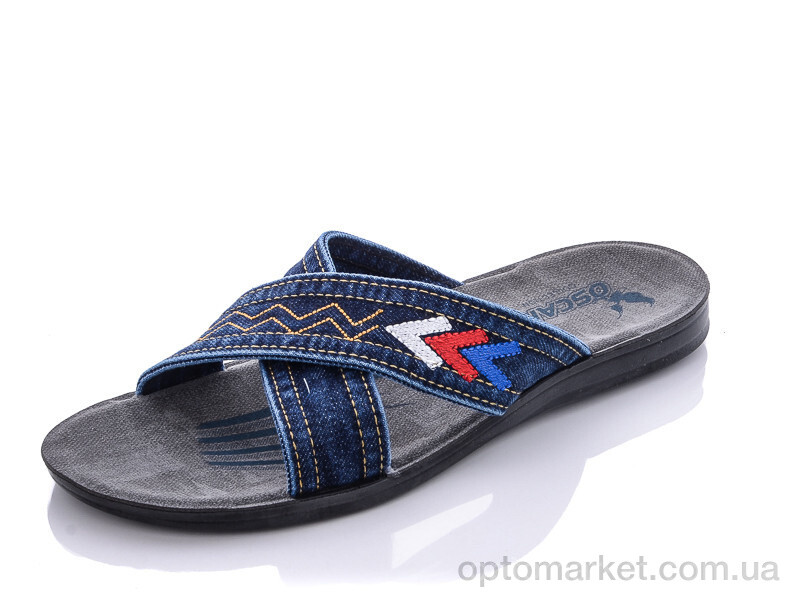 Купить Шльопанці чоловічі Х209 джинс Oscar синій, фото 1