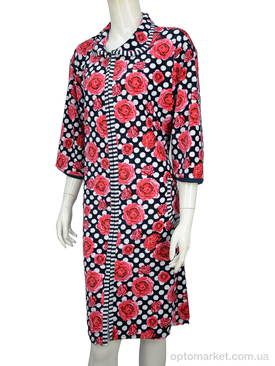 Купить Халат жіночі Халат батал велюр 003-3 navy Banko синій, фото 1