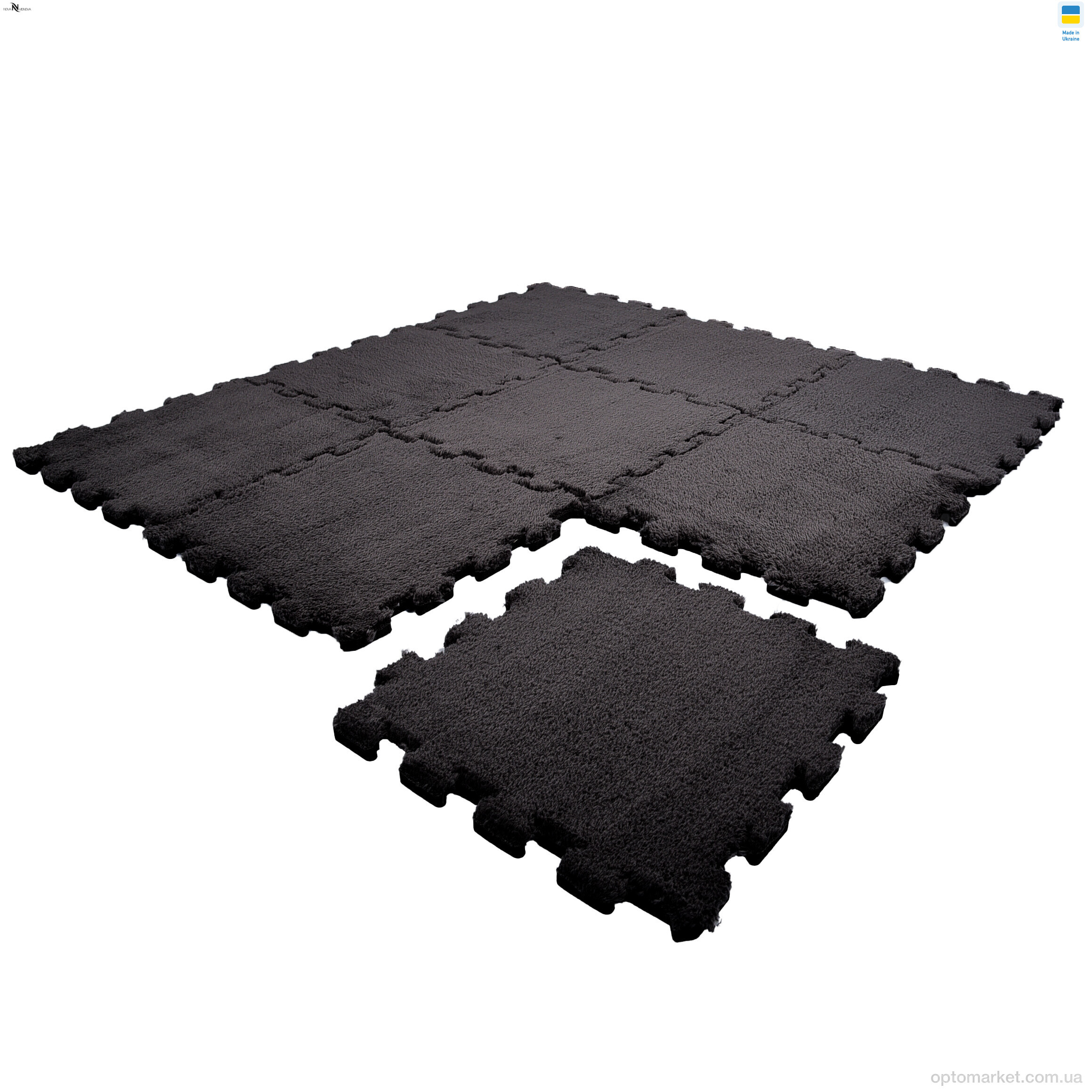 Купить Килими Килимок пазл товщина 2 см (31x31см) 001-4 black NOVA VIDNOVA чорний, фото 3