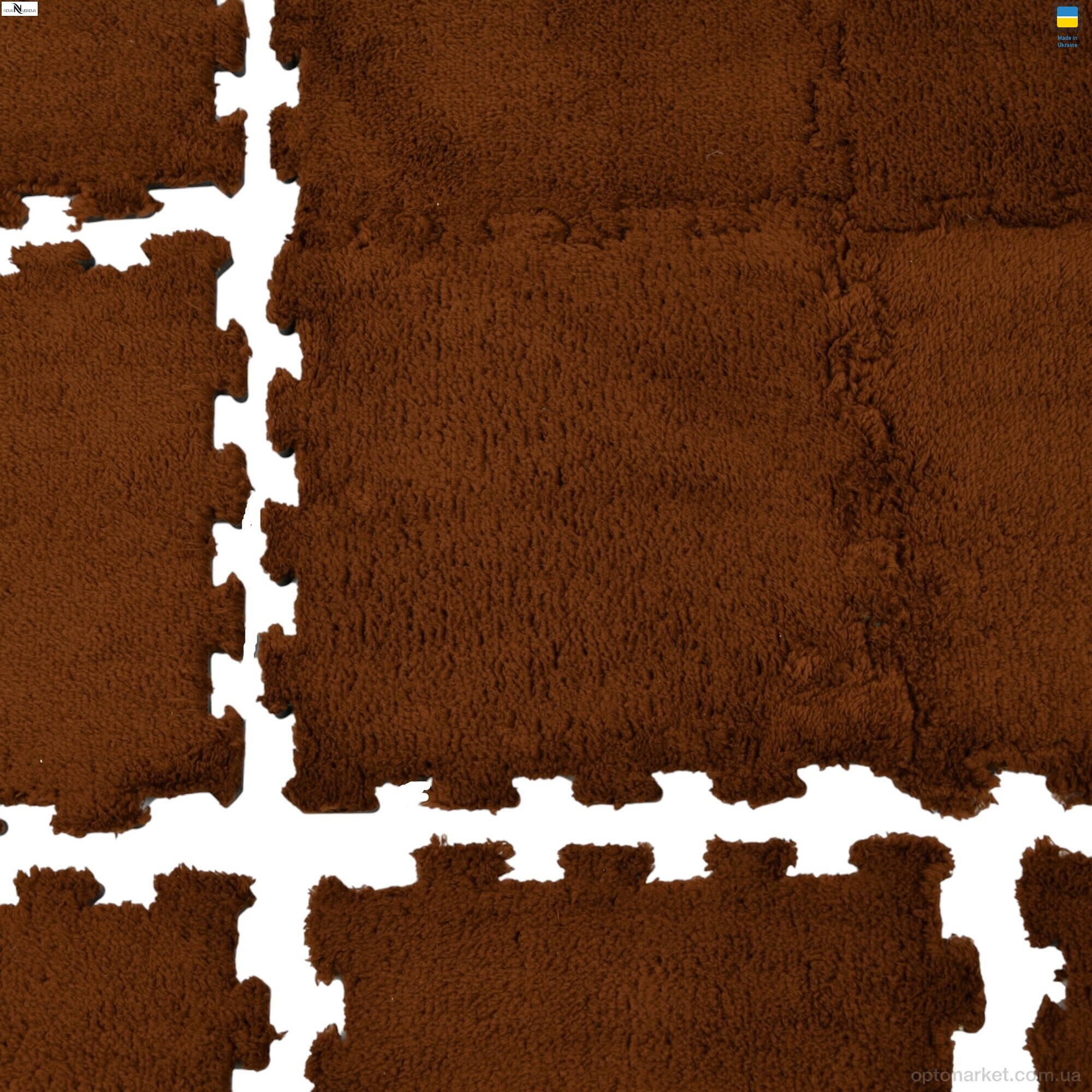 Купить Килими Килимок пазл товщина 2 см (31x31см) 001-9 d.brown NOVA VIDNOVA коричневий, фото 4