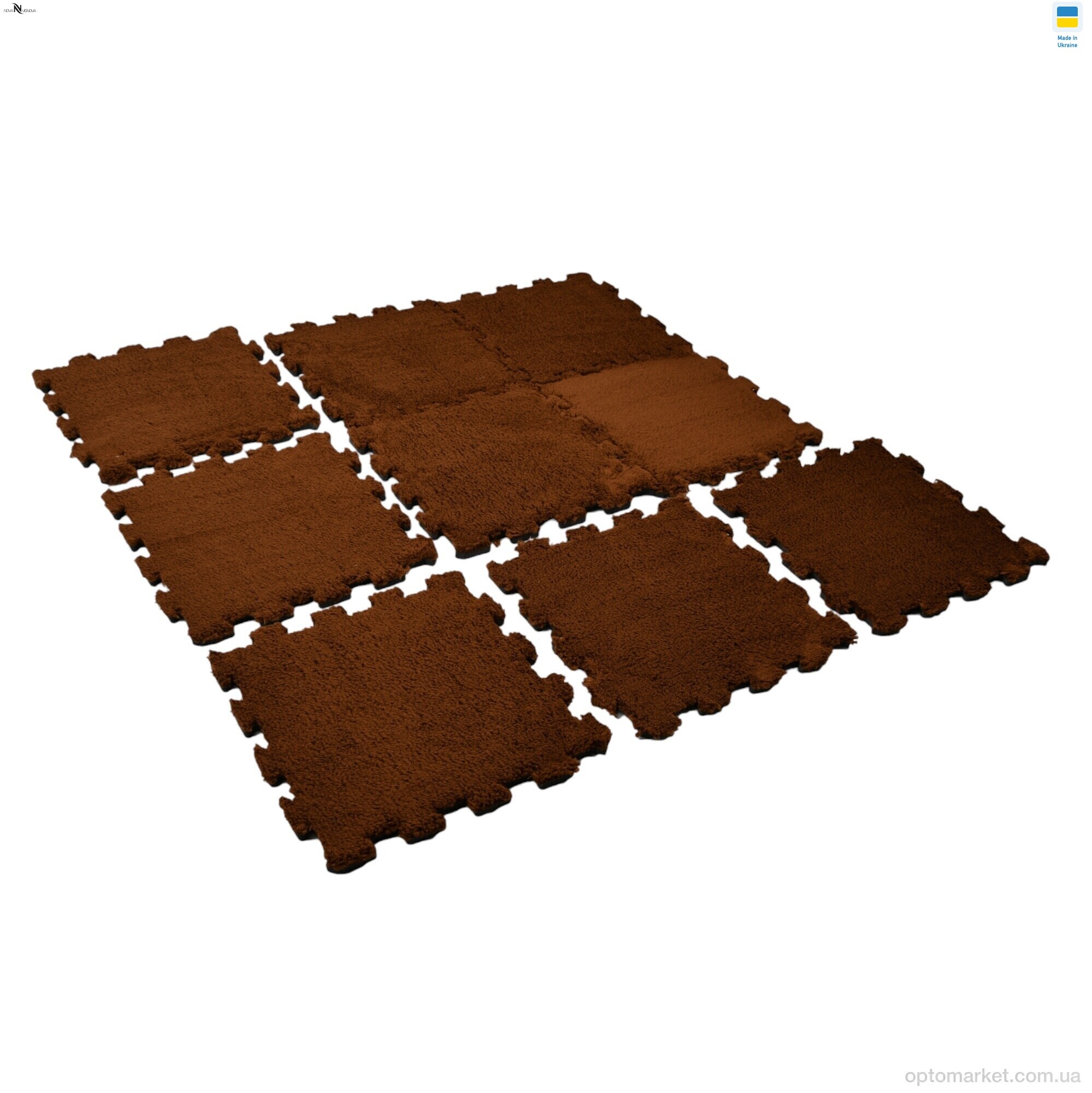 Купить Килими Килимок пазл товщина 2 см (31x31см) 001-9 d.brown NOVA VIDNOVA коричневий, фото 5