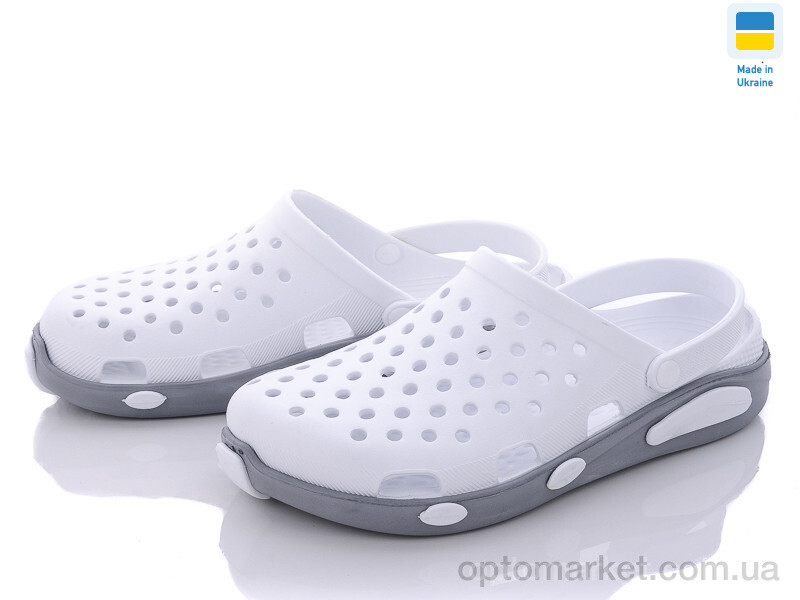 Купить Крокси чоловічі Кредо Украина 2090 кроксы муж. бело-серый Kredo білий, фото 1