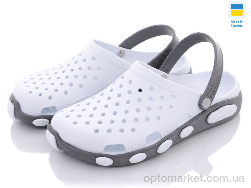 Купить Крокси жіночі Кредо Украіна 2091 сабо жен. біло - сірий Kredo білий, фото 1