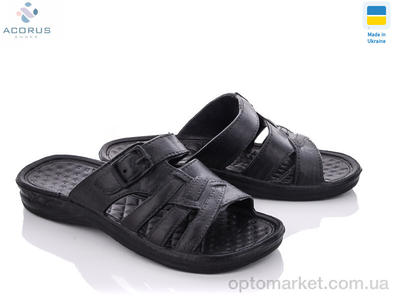 Купить Шльопанці чоловічі Крок 29 Krok чорний, фото 1