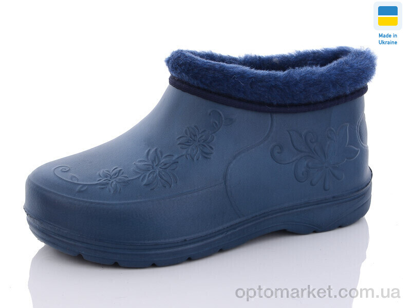 Купить Галоші жіночі Квітка хутро т.синій Payas синій, фото 1