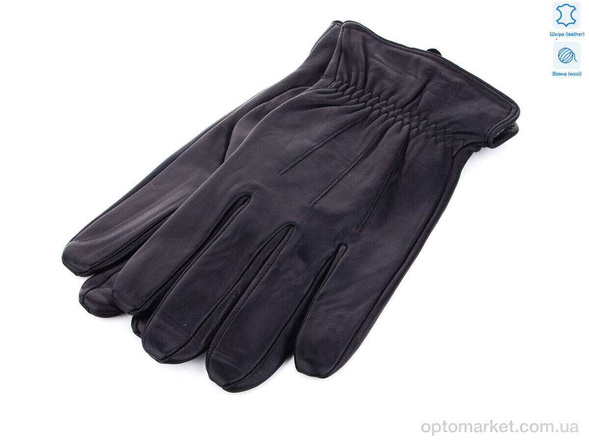 Купить Рукавички чоловічі L0549М шкіра кози Королева чорний, фото 1