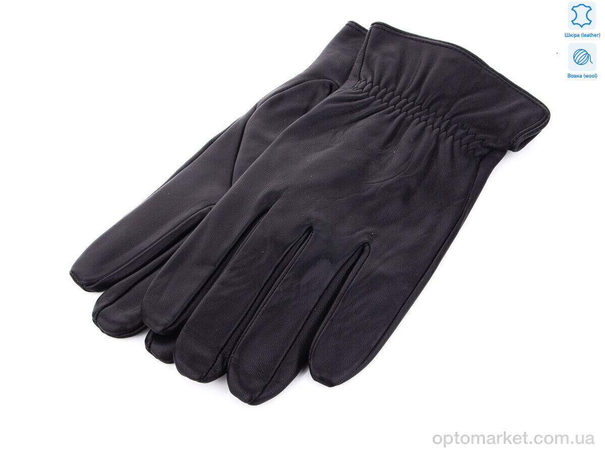 Купить Рукавички чоловічі L0554М шкіра кози Королева чорний, фото 1