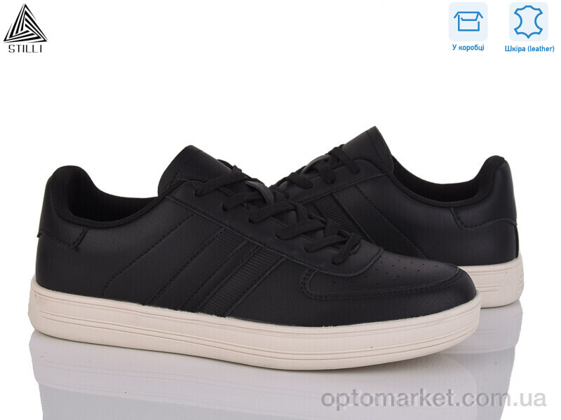Купить Кросівки чоловічі L10-3 шкіра Stilli чорний, фото 1