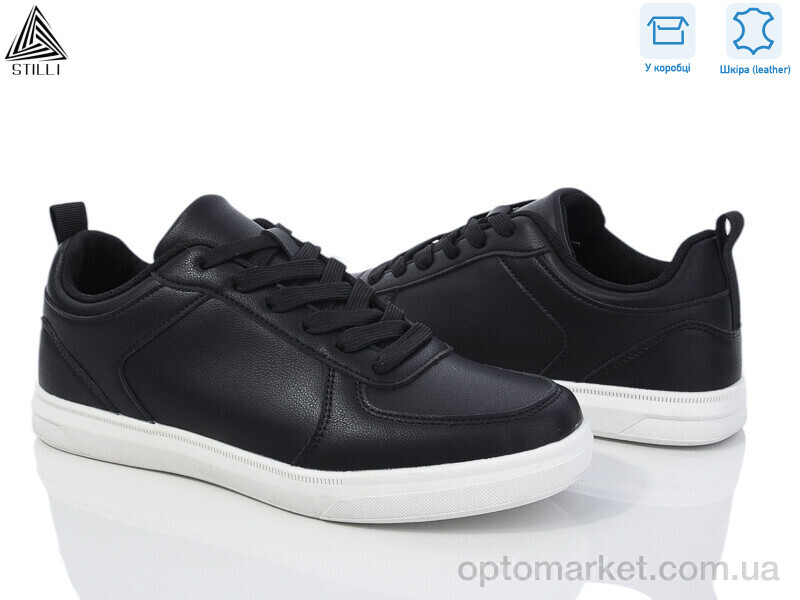 Купить Кросівки чоловічі L100-3 шкіра піна Stilli чорний, фото 1