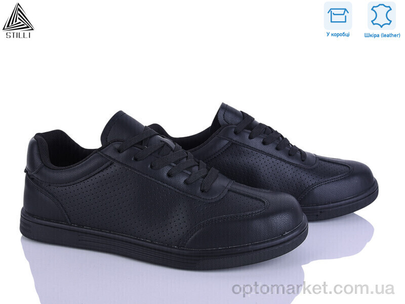 Купить Кросівки чоловічі L130-3 шкіра Stilli чорний, фото 1