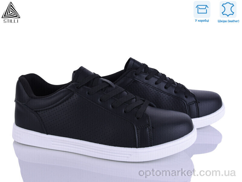 Купить Кросівки чоловічі L160-2 шкіра Stilli чорний, фото 1