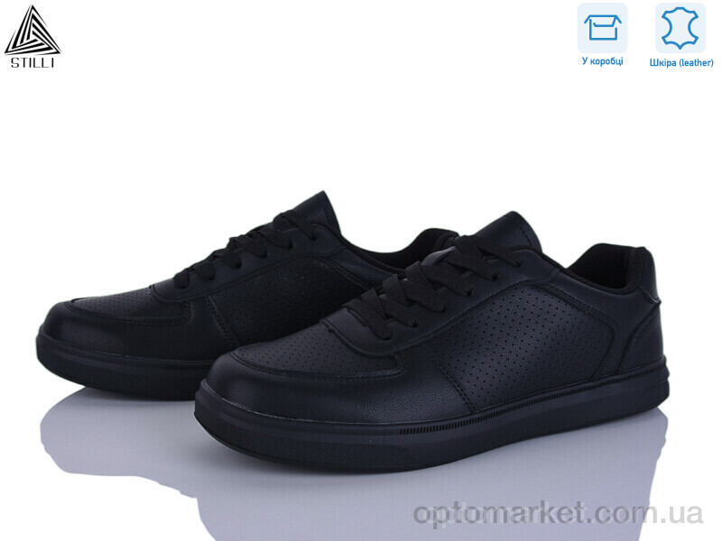 Купить Кросівки чоловічі L170-2 шкіра Stilli чорний, фото 1