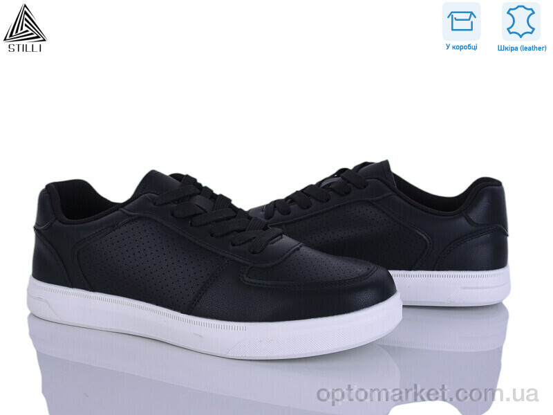 Купить Кросівки чоловічі L170-3 шкіра Stilli чорний, фото 1