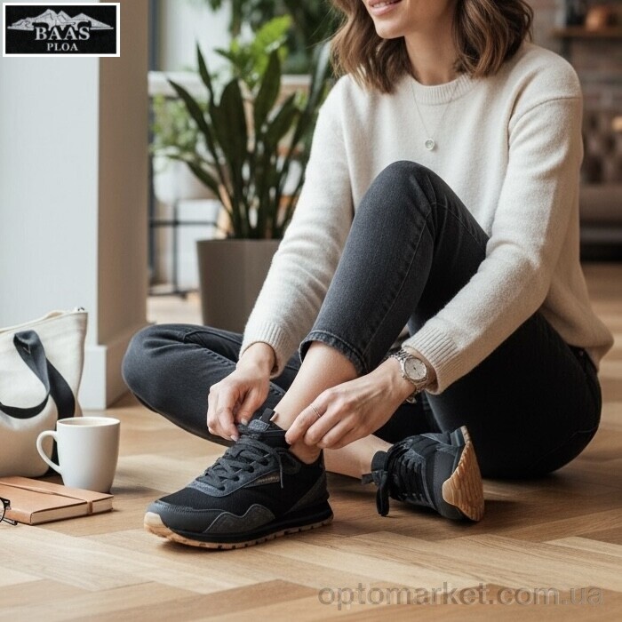 Купить Кросівки жіночі L1885-2C Baas чорний, фото 2