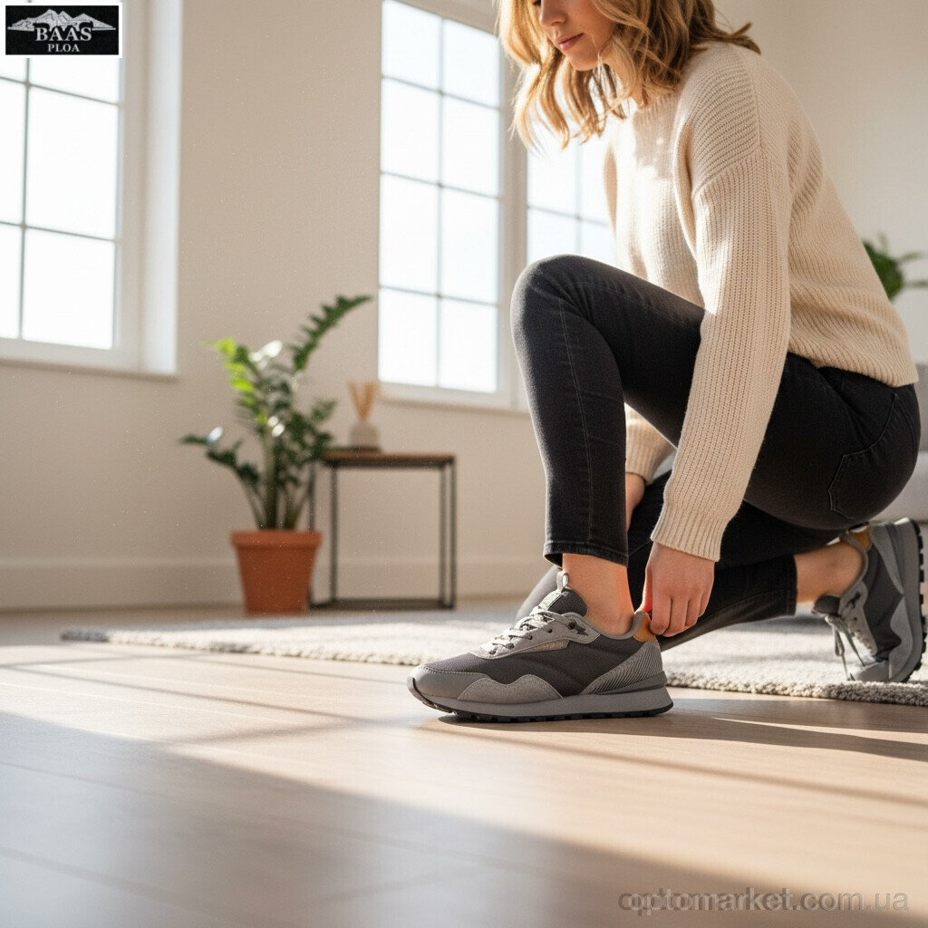 Купить Кросівки жіночі L1885-7C Baas сірий, фото 2