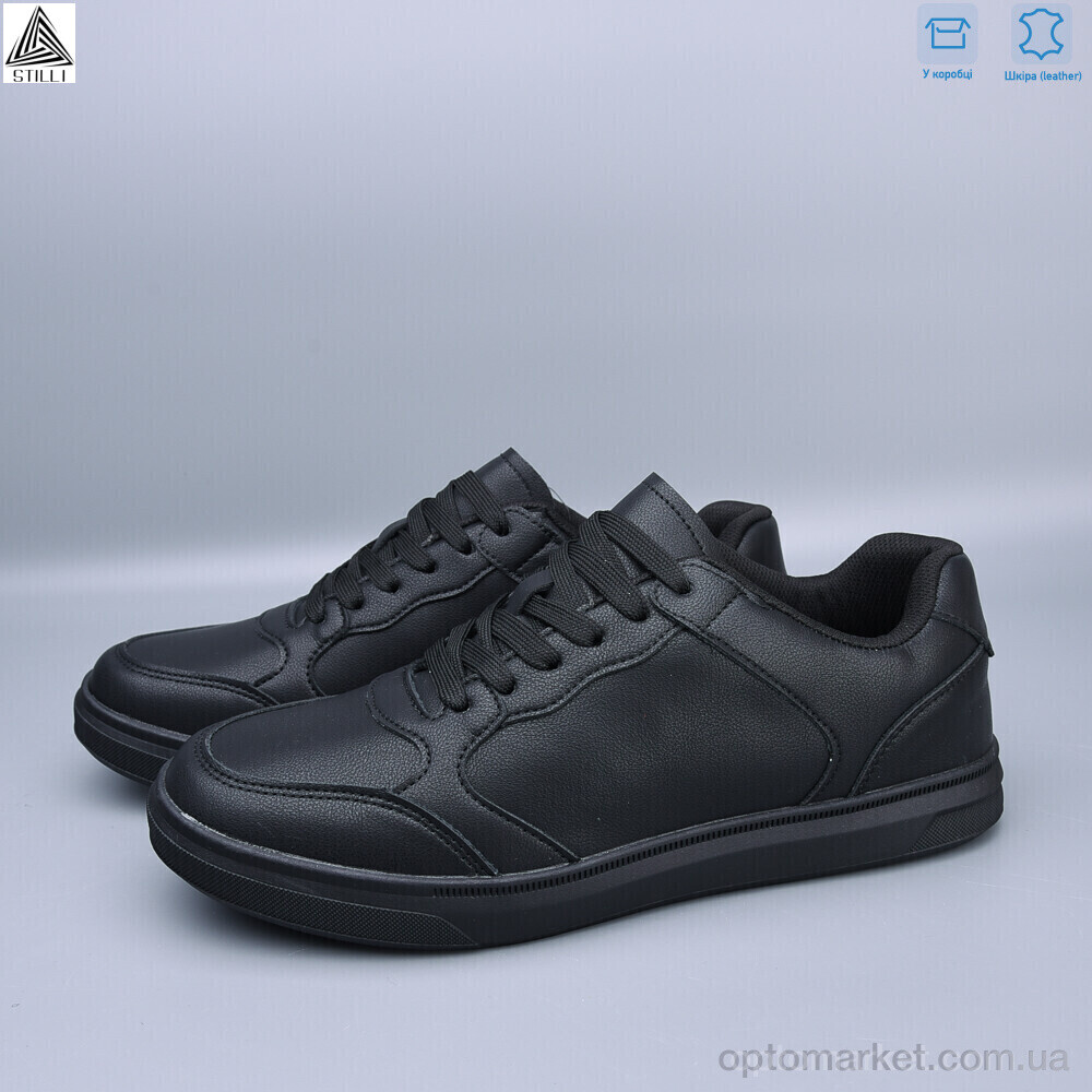 Купить Кросівки чоловічі L60-2 шкіра Stilli чорний, фото 2