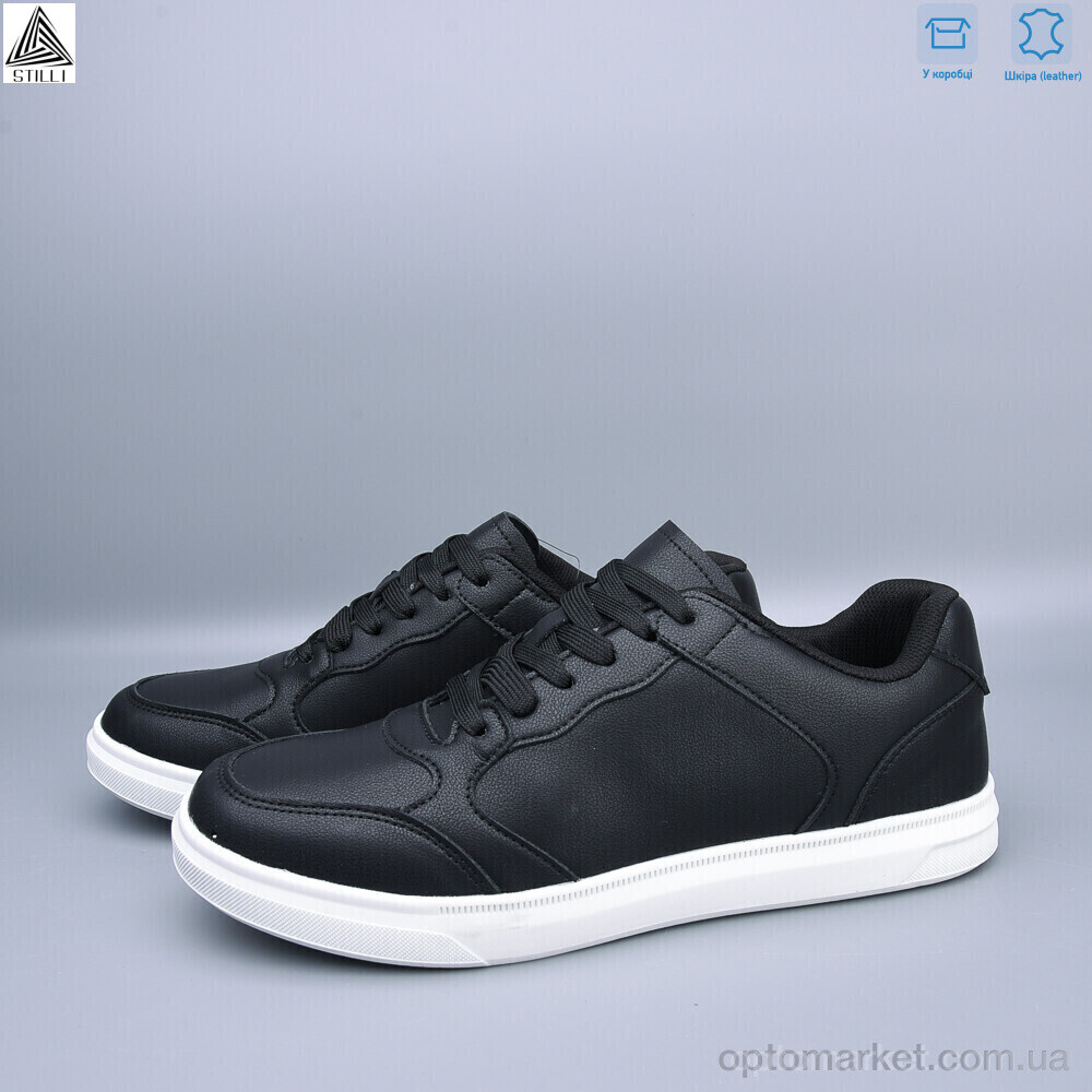 Купить Кросівки чоловічі L60-3 шкіра Stilli чорний, фото 2