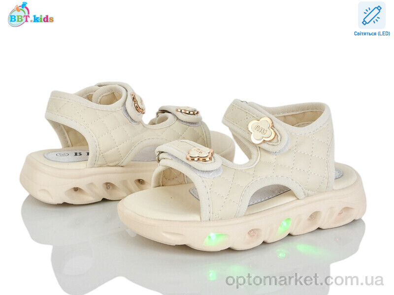 Купить Босоніжки дитячі L607-2-3 LED LED BBT бежевий, фото 1