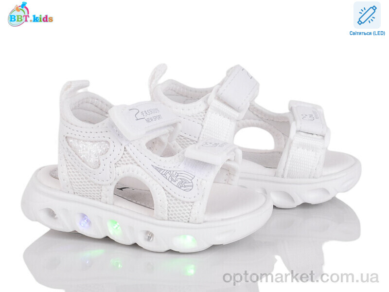 Купить Босоніжки дитячі L610-1-2 LED BBT білий, фото 1