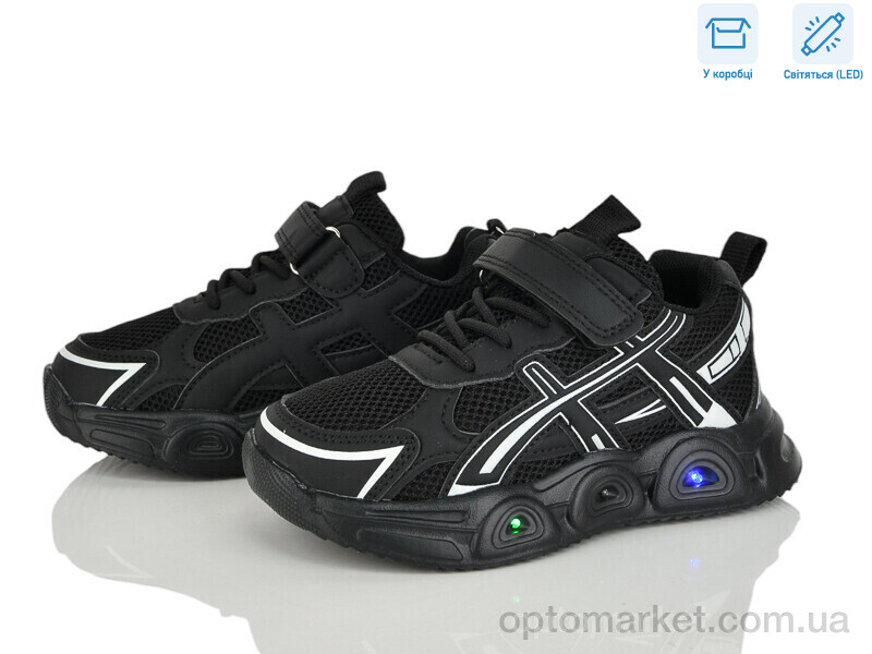 Купить Кросівки дитячі LB1161-1 LED Clibee чорний, фото 1