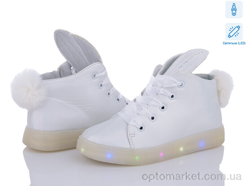 Купить Кросівки дитячі LD71B white LED Style-baby-Clibee білий, фото 1