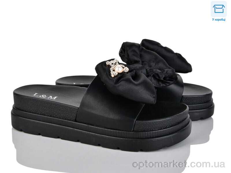 Купить Шльопанці жіночі LM21-1 L&M чорний, фото 1