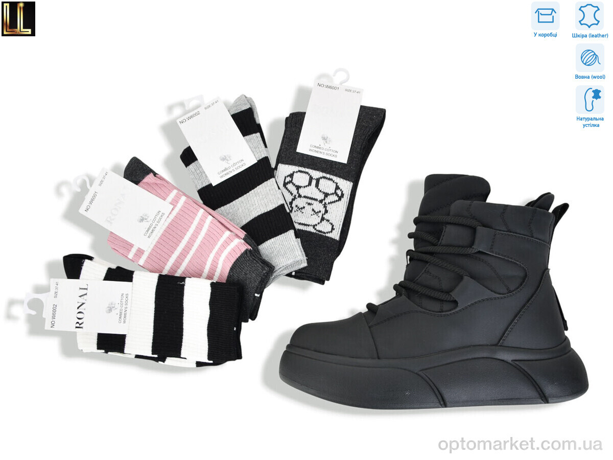 Купить Черевики жіночі LX907-1 Lilin чорний, фото 1