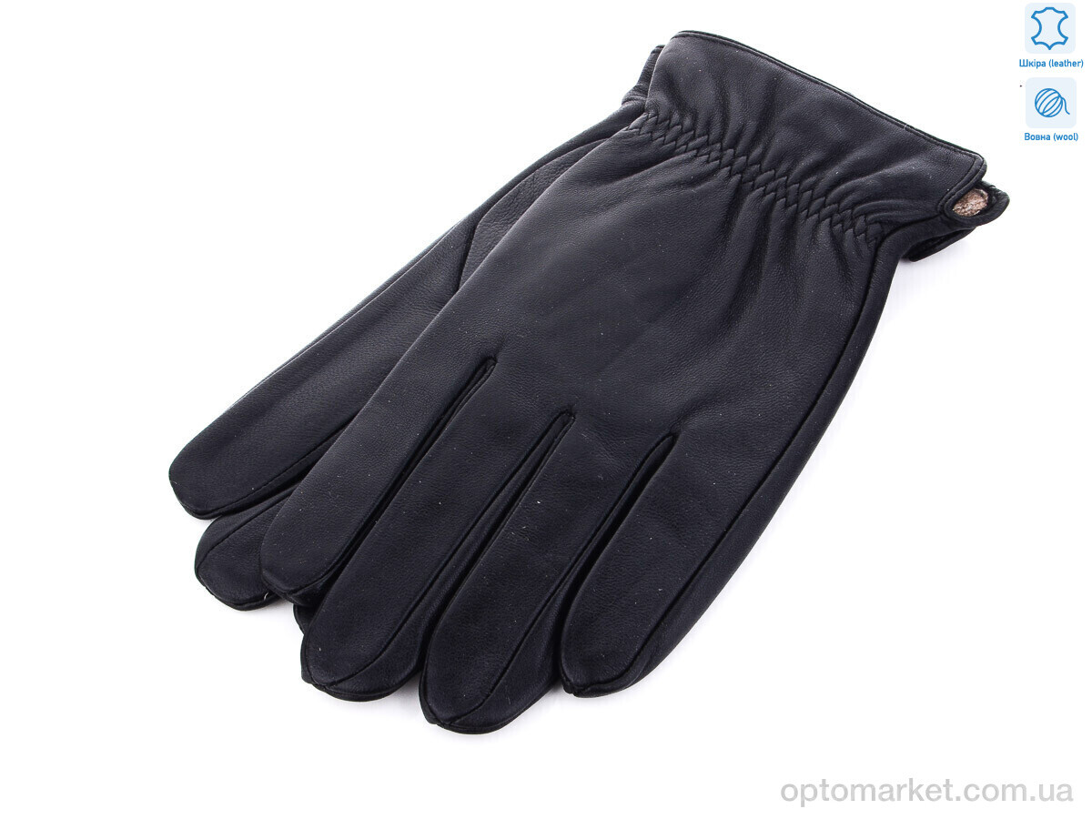 Купить Рукавички чоловічі M004М шкіра кози Королева чорний, фото 1