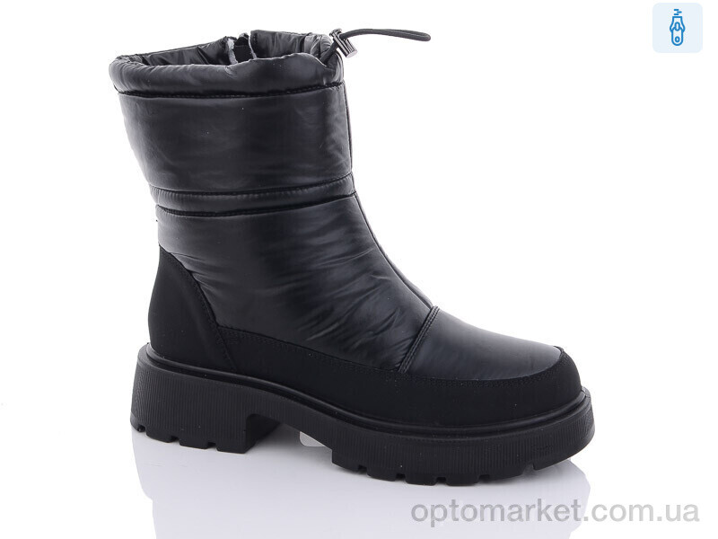 Купить Дутики жіночі M012-1 Коронате чорний, фото 1