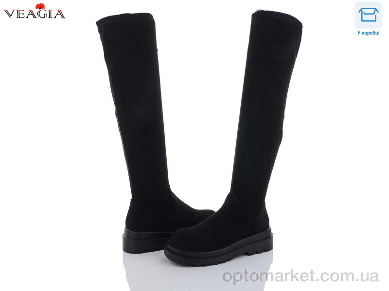 Купить Ботфорти жіночі M288-2 єврохутро Veagia чорний, фото 1
