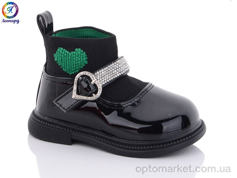 Купить Туфлі дитячі M6619-2 black-green Леопард чорний, фото 1