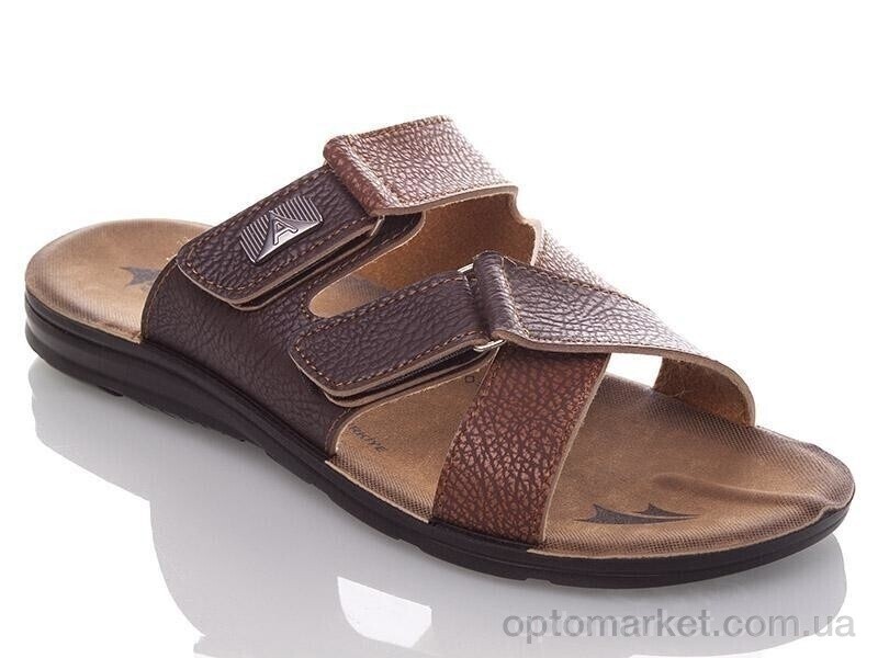 Купить Шльопанці чоловічі M6842 brown-camel Demur коричневий, фото 1
