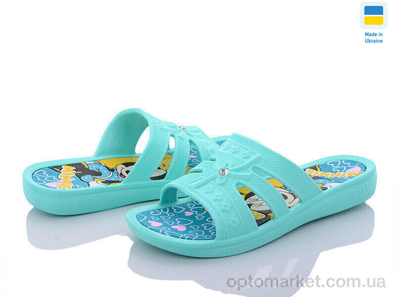 Купить Шльопанці дитячі Міккі дівчина бірюза Verta зелений, фото 1