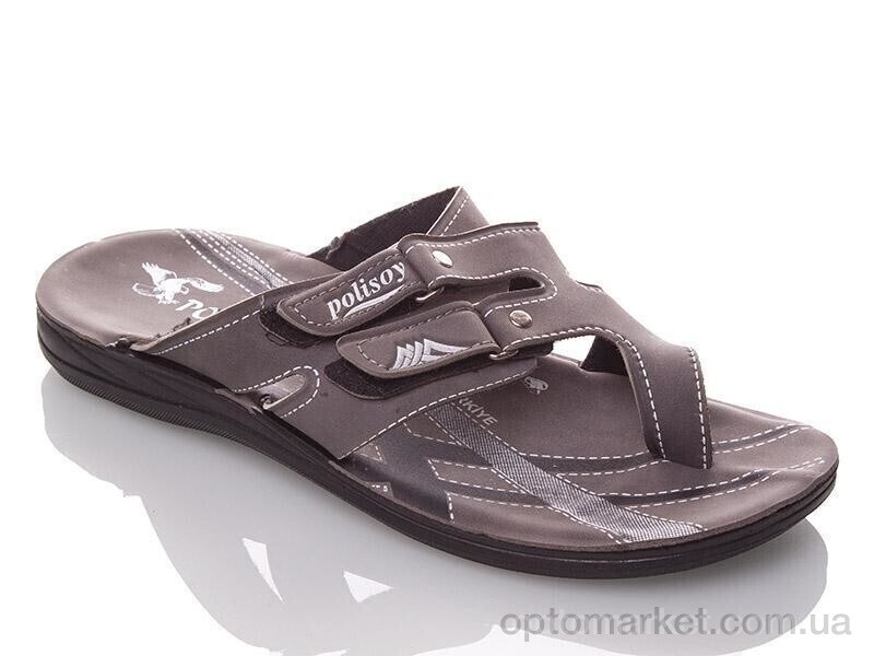 Купить Шльопанці чоловічі MPolisoy L grey Demur сірий, фото 1