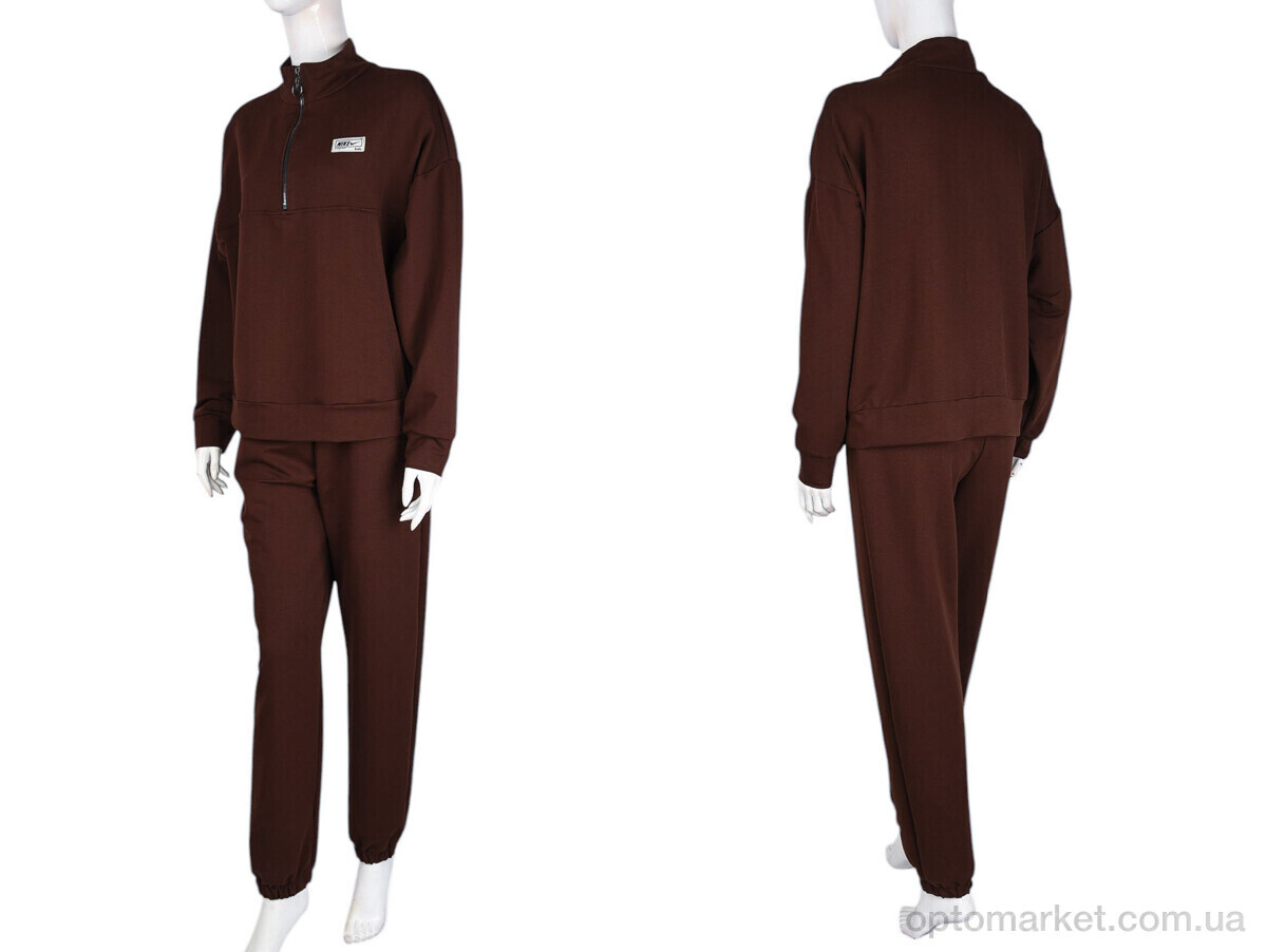 Купить Спортивний костюм жіночі N002-1 d.brown N.ke коричневий, фото 4