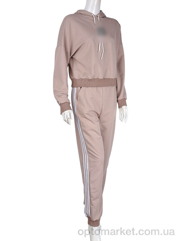 Купить Спортивний костюм жіночі N004-16 beige A.idas бежевий, фото 1