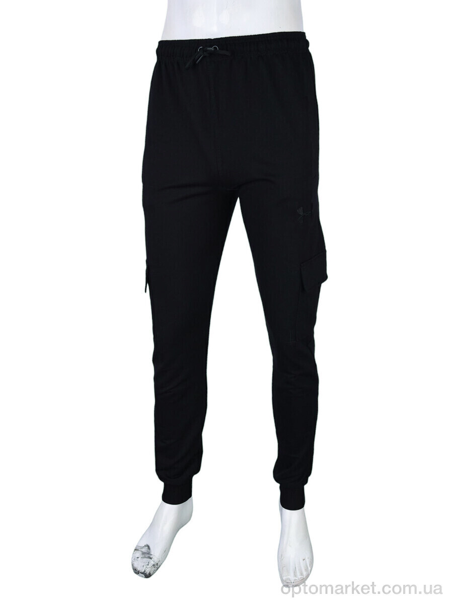 Купить Спортивні штаны чоловічі N2007 black U_A.mo.r чорний, фото 2