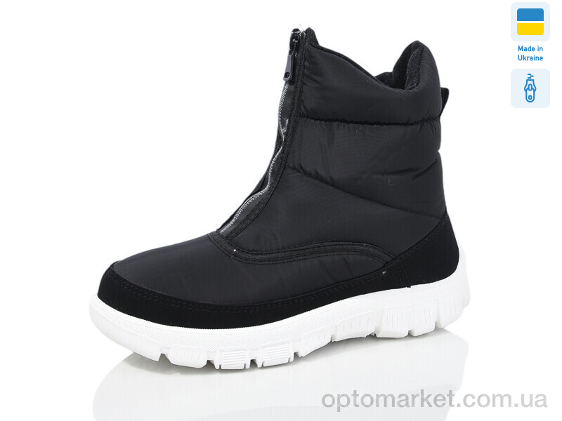 Купить Дутики жіночі N323-1 чорний-білий Inblue чорний, фото 1