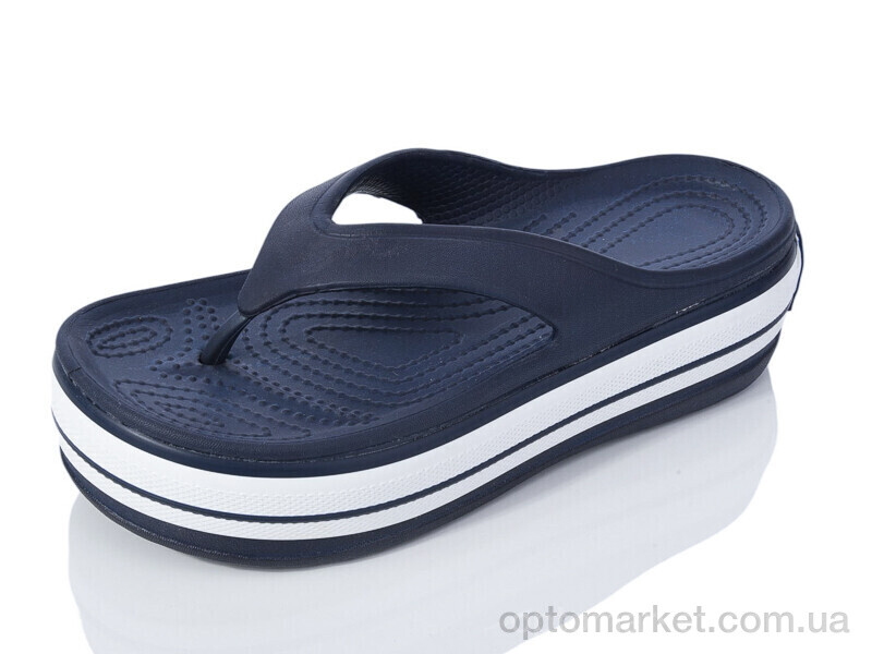 Купить Шльопанці жіночі N508 navy-white Inblue синій, фото 1