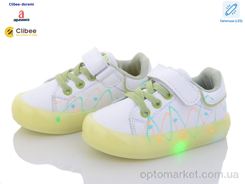 Купить Кросівки дитячі N57-2 white-green LED Apawwa білий, фото 1